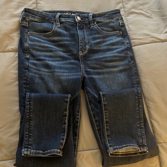 American Eagle Outfitters next level stretch hi-rise jeggings size 10 long EUC - Picture 2 of 9
